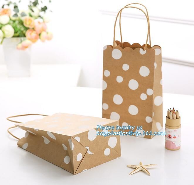 Customized Red Printed Kraft Paper Shopping Bag with Ribbon Handles and Bowknot,Kraft Paper Shopping Bag with Kinds off