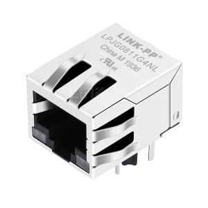 LPJG0811G4NL 10/100/1000 Base-T Shielded RJ45 Modular Jack with Magnetics
