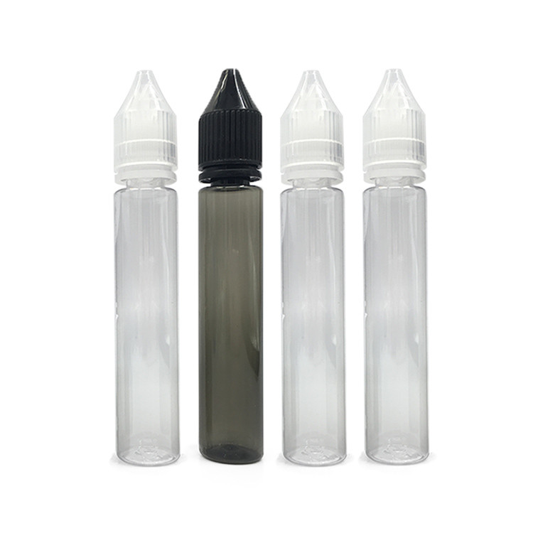 Round PET E Liquid Bottle With Childproof Screw Cap Transparent Custom Logo Various Capacities