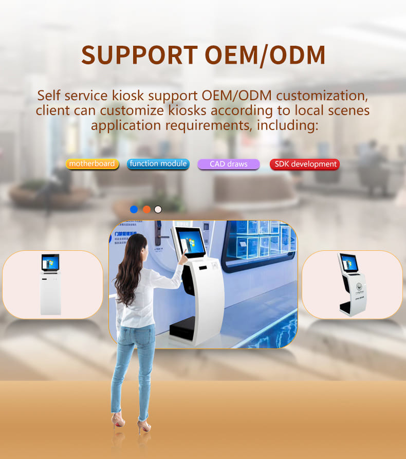 19 Inch Self Service Ticket Collect Terminal Touch Screen Self Service Kiosk