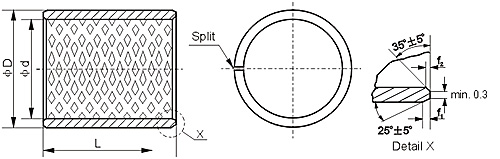 DIN1494 / ISO3547 Sliding Wrapped Bronze Bearing Low Maintenance With Lubrication Pockets