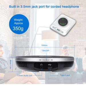 China Omnidirectional 5m Pick Up Usb Conference Speaker Acoustic Gain Control on sale