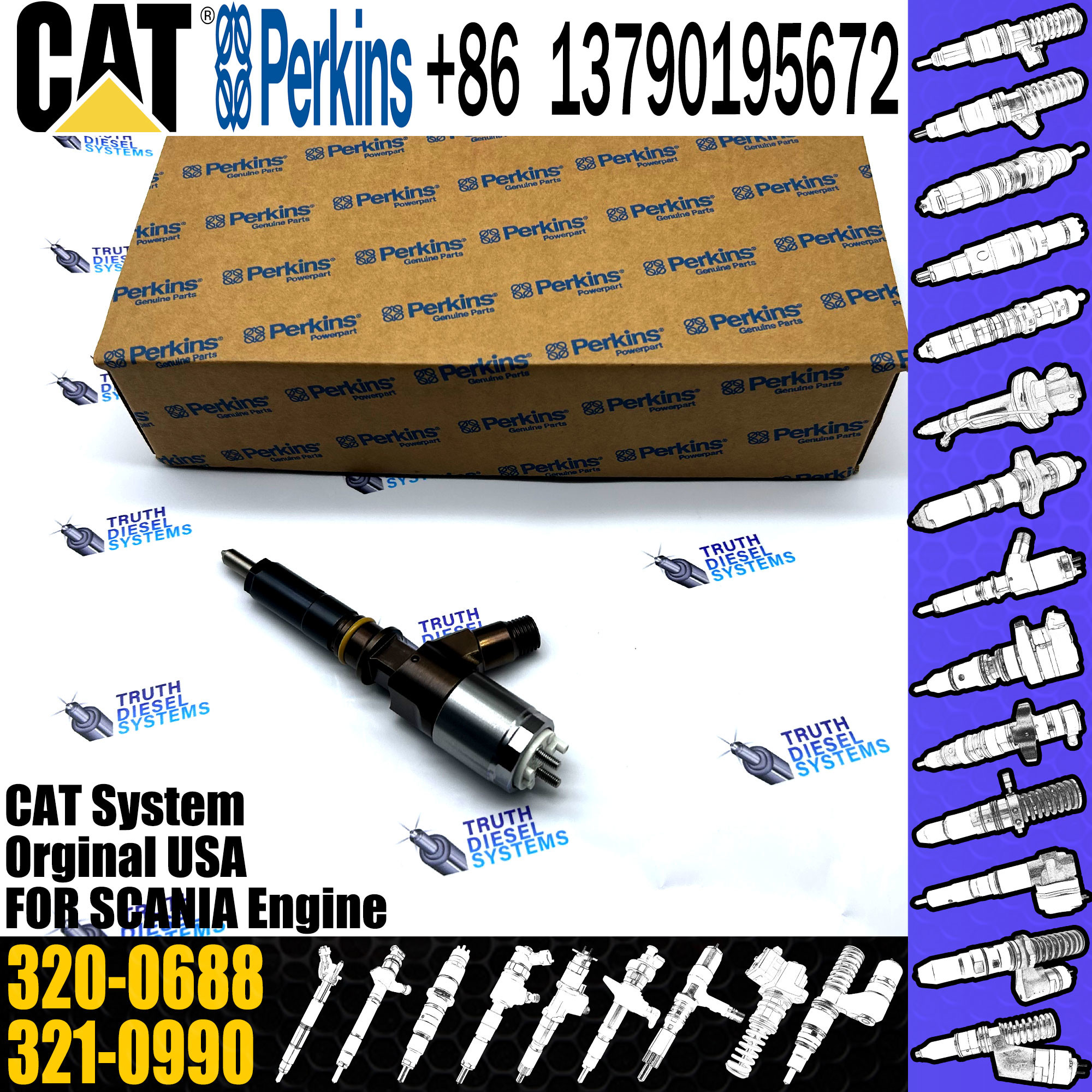 Diesel Common Fuel Injector 292-3780 306-9380 306-9390 295-9130 282-0490 320-0655 320-0688 for C4/C6 Engine