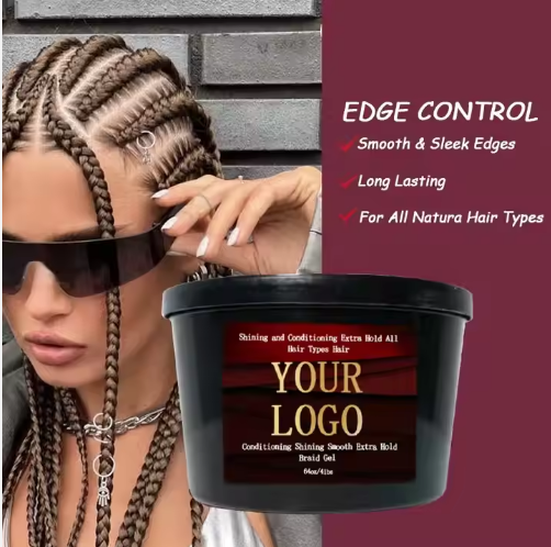 64oz Braid Gel For Braid Twist No Flaking Olive Oil Custom Wholesale Braiding Jam Extra Hold 4C Hair Edge Control