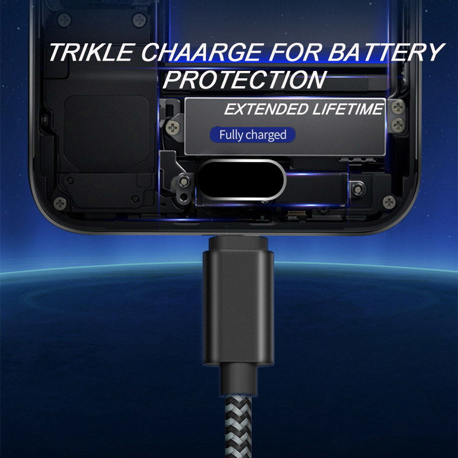 Nylon Braided 2A Fast Charging Cable Data Transfer Micro USB Type C