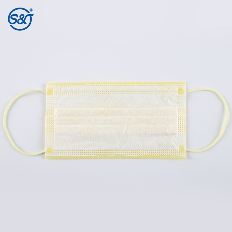 4-Ply Disposable Protective Medical Surgical Face Mask Respirator Pure Yellow Cotton Ear Loops Everyday Use
