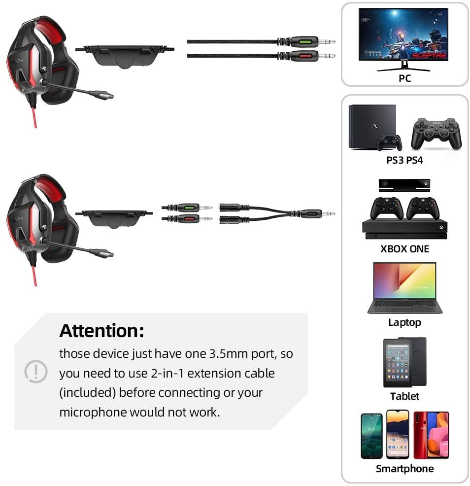 Ps4 Xbox 50mm Onikuma K12 Gaming Headset With LED Light