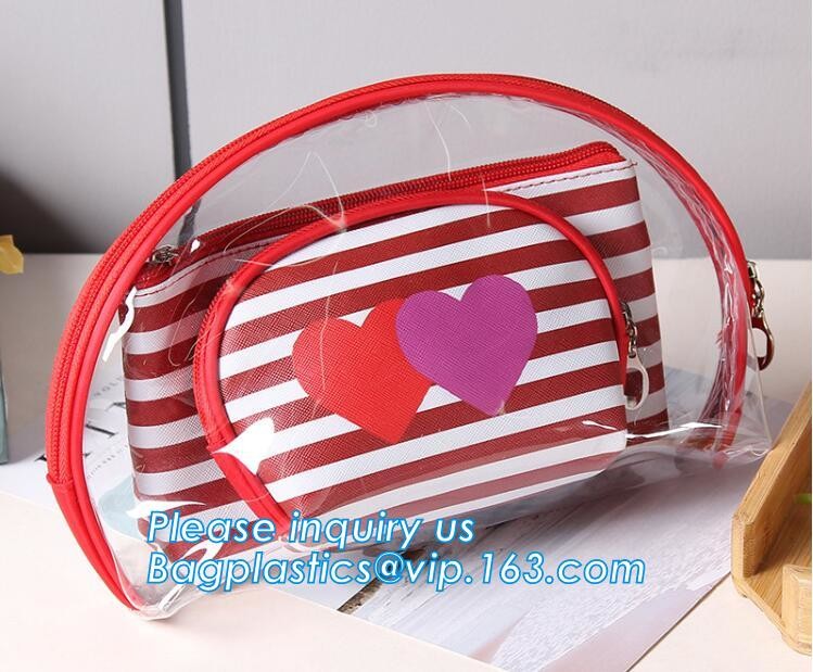Girl Glitter PVC Fashion Cosmetic Bag, portable travel makeup bag cases bulk women handbag custom transparent clear pvc