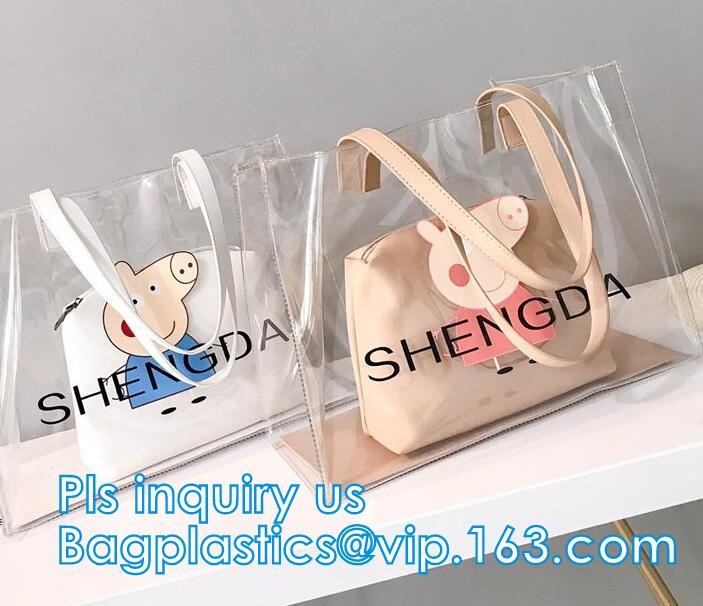 Fashion Women handbag Transparent PVC Clear Beach single shoulder bag,woman handbag, PVC handbag ladies women tote bag