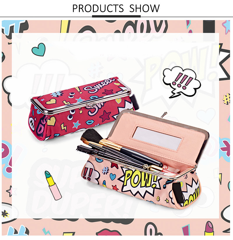 Professional Custom Red Cartoon Portable Cute Cosmetic Make Up Travel Bag
