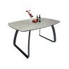 Buy cheap HPL Laminated Fixed Dining Table Horsebelly 1.6 Meter Stylish Legs 8 Seats from wholesalers