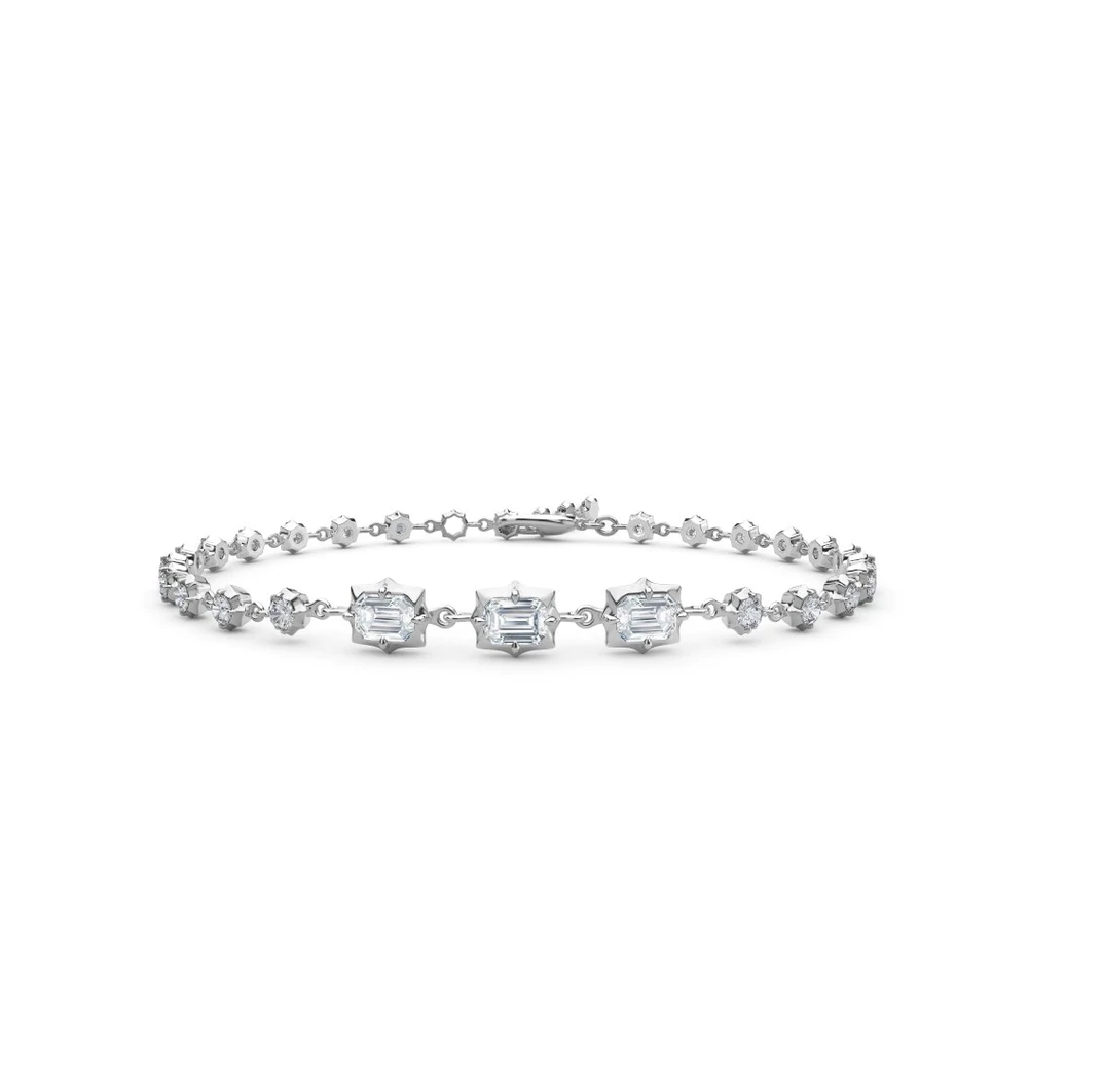 18K Gold Plated Micron Pave CZ Delicate Chain Design Tennis Bracelets Timeless Beauty