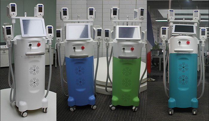 4 handles working stimutanously cryotherapy slimming machine wind+water+semiconductor cooling system