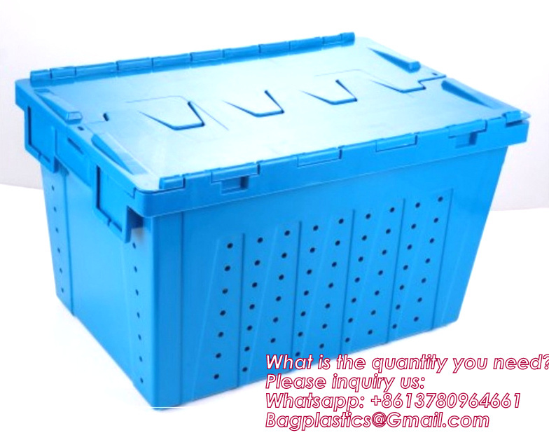 Collapsible Storage Bin With Lid - 48L Foldable Plastic Box For Garage, Car Trunk, And Organization - Stackable Lidded Container