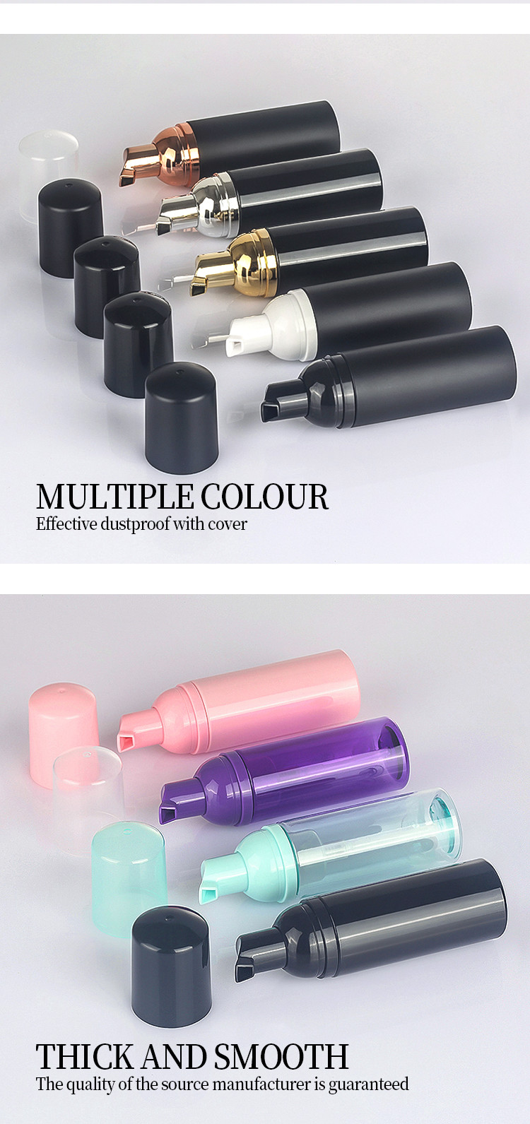 60ml Cosmetic Foam Bottle Facial Cleanser Foam Pump Dispenser Bottle