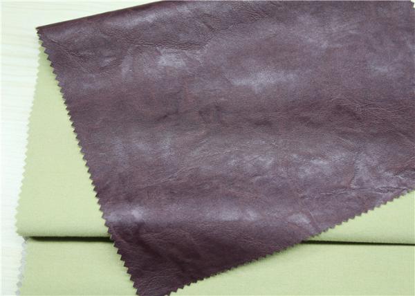 Wine Red Printed PU Synthetic Leather Embossed 0.55mm For Bags Hydrolysis