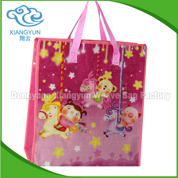 Laminated Woven Pp Shopping Bag Shinny Brightly Reusable Grocery Bags Custom