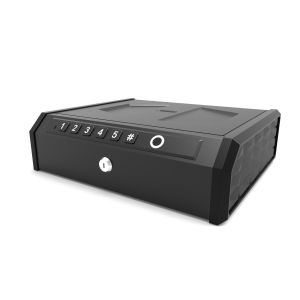 Beige Biometric Handgun Safe with Electronic Lock and Fingerprint Verification