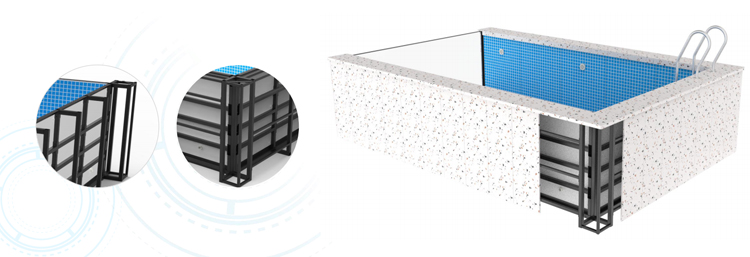 Swimming Shipping Above Ground Frp Pools with Clear Acrylic Window and Customizable Design