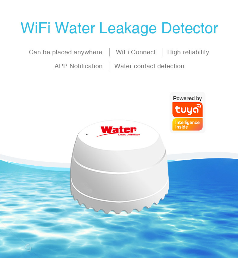 Tuya Smart Home Life Remote Control Low Power Consumption Wifi Water Pipe Leakage Detector