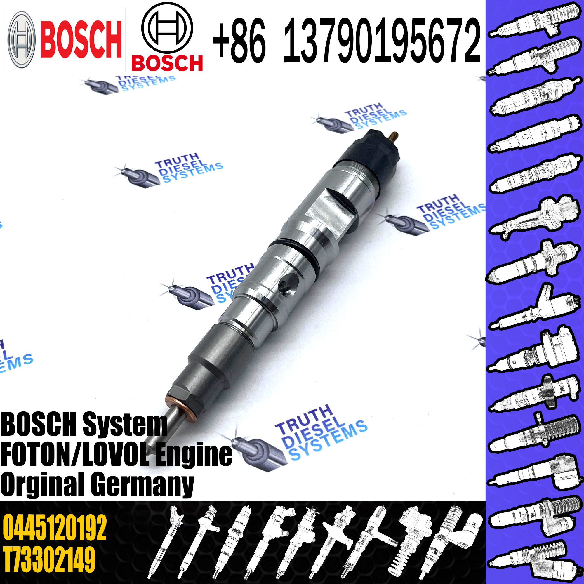 Common Rail Diesel Fuel Injector 0445120264 0 445 120 264 0445120192 with DLLA145P2154 F00RJ02035