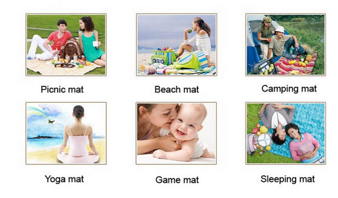 Manufacturer stripe padded beach mat foldable picnic mat flannel sleeping mat