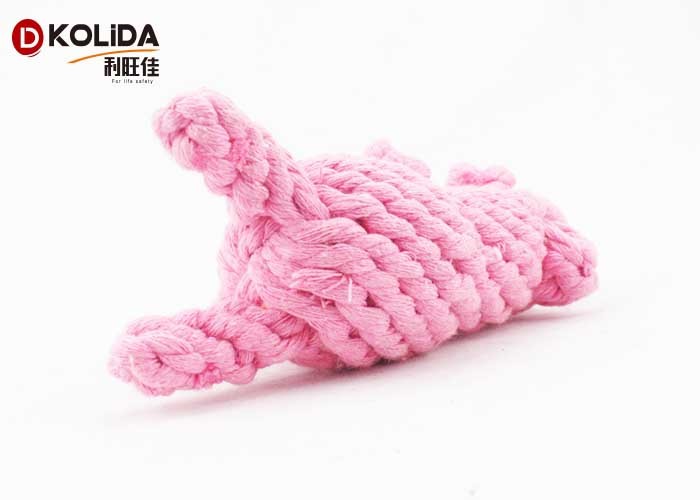 Pink Color Pet Toys , Tug Rope For Dogs 6 x 16cm For Aggressive Chewers