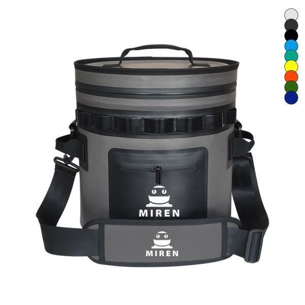 25 Can Dark Gray Round Cooler Leakproof And Waterproof Soft Cooler Bag For