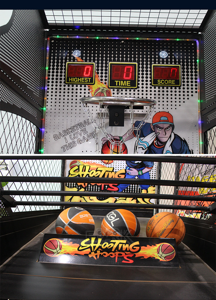 Folding Street Basketball Shooting Arcade Machine Indoor Sports Coin Operated