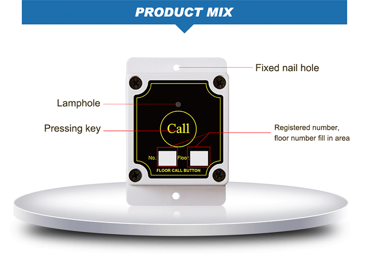 construction site floor call hoist wireless calling bell button