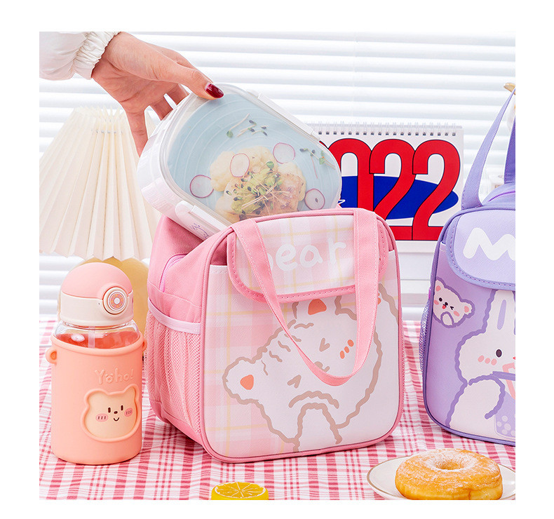 Kids Oxford Fabric Insulated Cooler Bag Waterproof Thermal Lunch Bag For Food Delivery