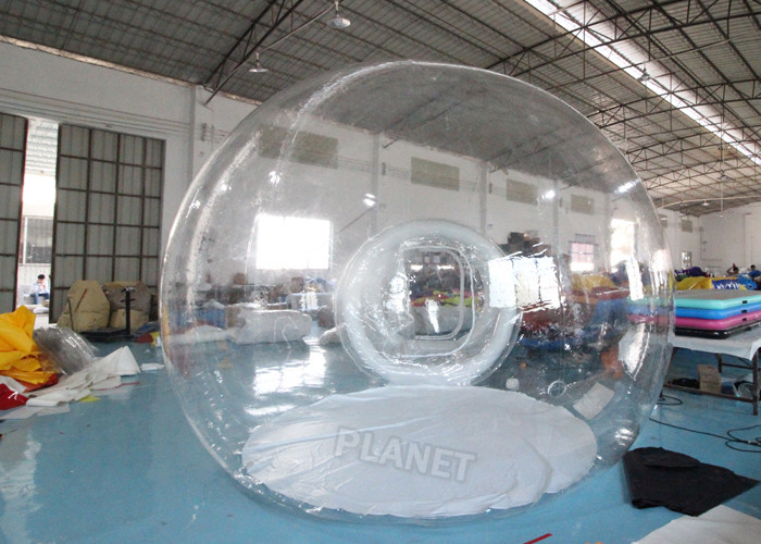 4mDia Transparent Clear Inflatable Dome Bubble Camping Tent With Airtight Tunnel