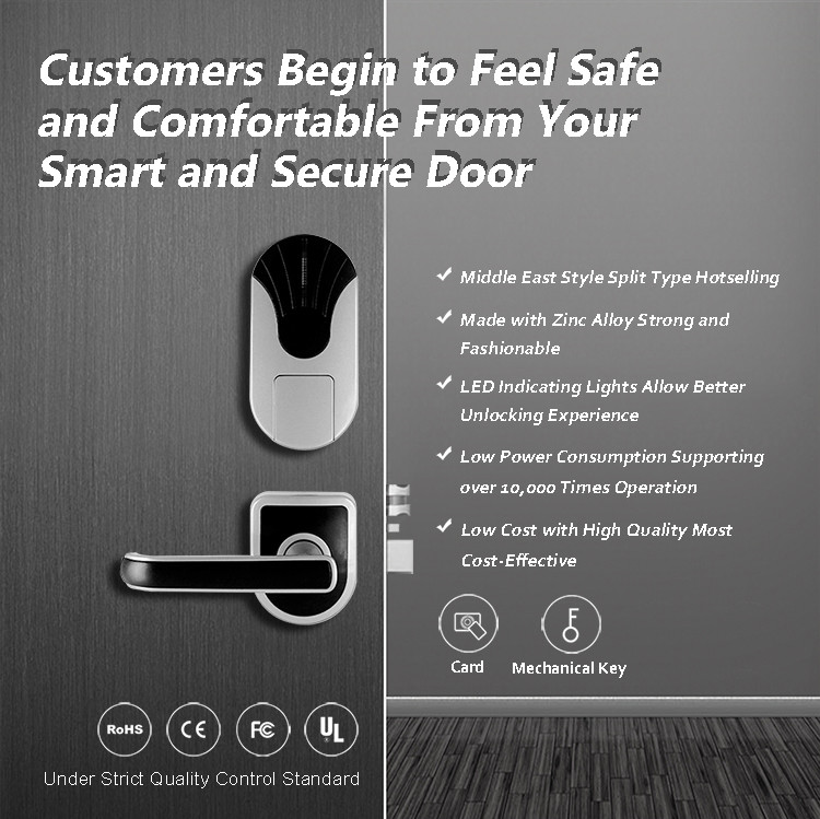 Silver Intelligent Other Door Lock 200 Cards Data Capacity For Hospital
