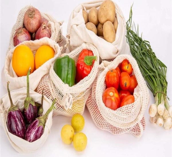 Recyclable Laundry Wholesale Cotton Mesh Bag,Reusable Solid Shopping Bag String