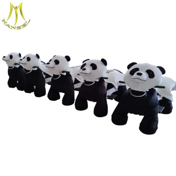 Hansel plush animal battery coin operated stuffed animal panda ride for outdoor