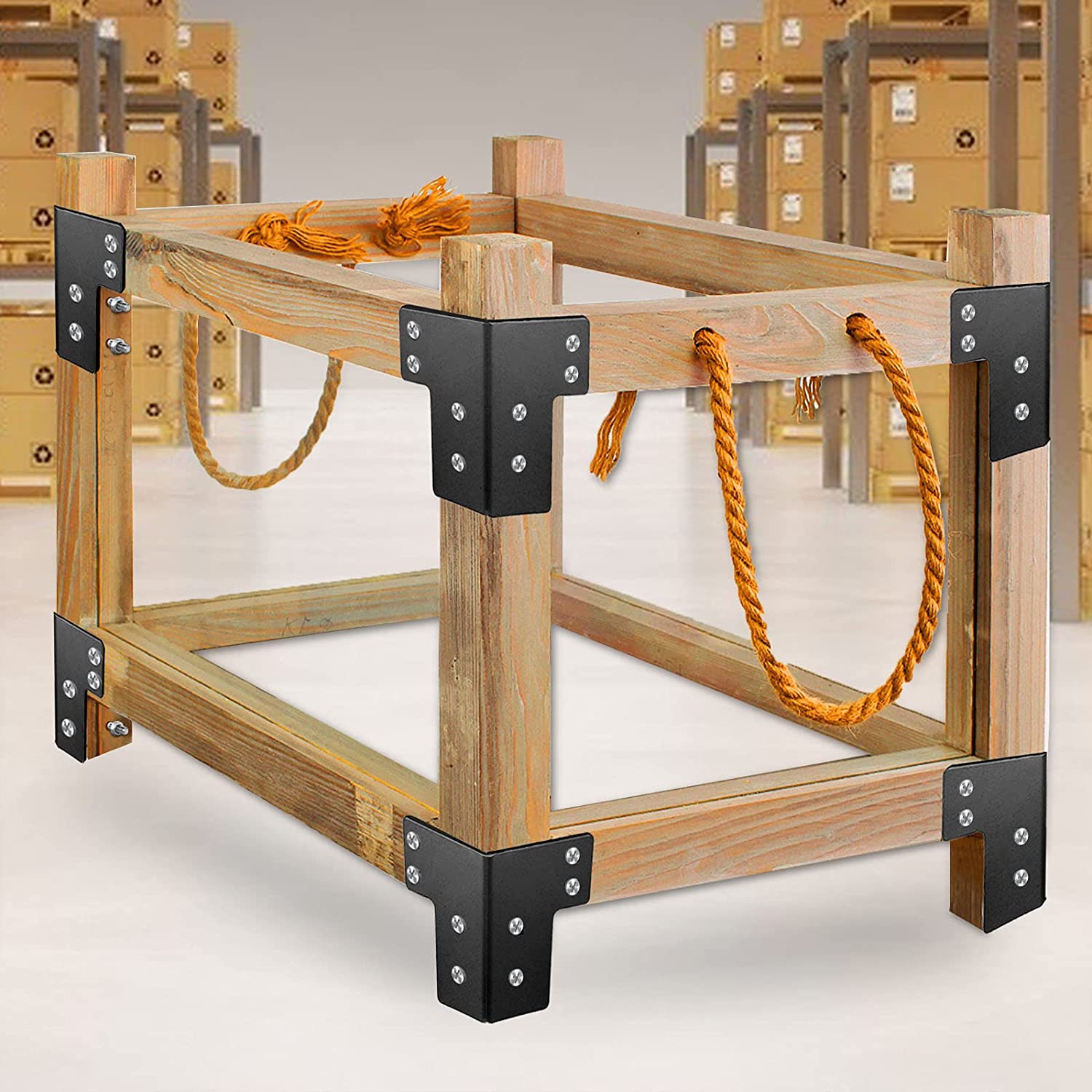 Joint Fastener For Desk Edge Box Wood Beam Silver Workbench Brackets Kit with Screws