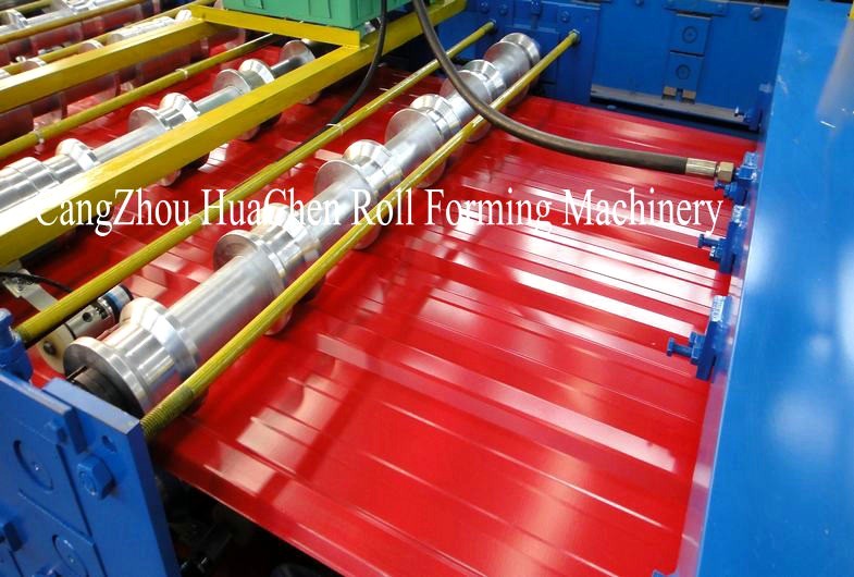 PBR / PBU Roofing Sheet Roll Forming Machine PLC Control Hydraulic Cutting