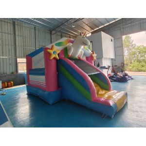 Digital Printing Inflatable Combos Colorful Unicorn Bounce House Jumping Castles