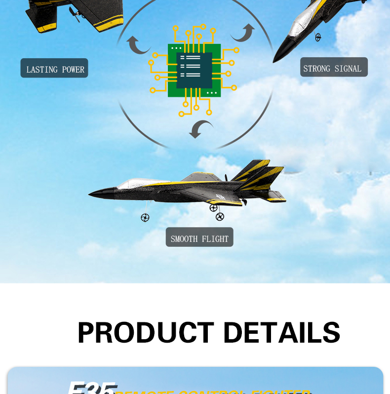 2.4G 2CH Fx635 Fixed Wing EPP Foam RC Glider Airplane F35 RTF Remote Control Plane Model with AA*2 Controller Battery