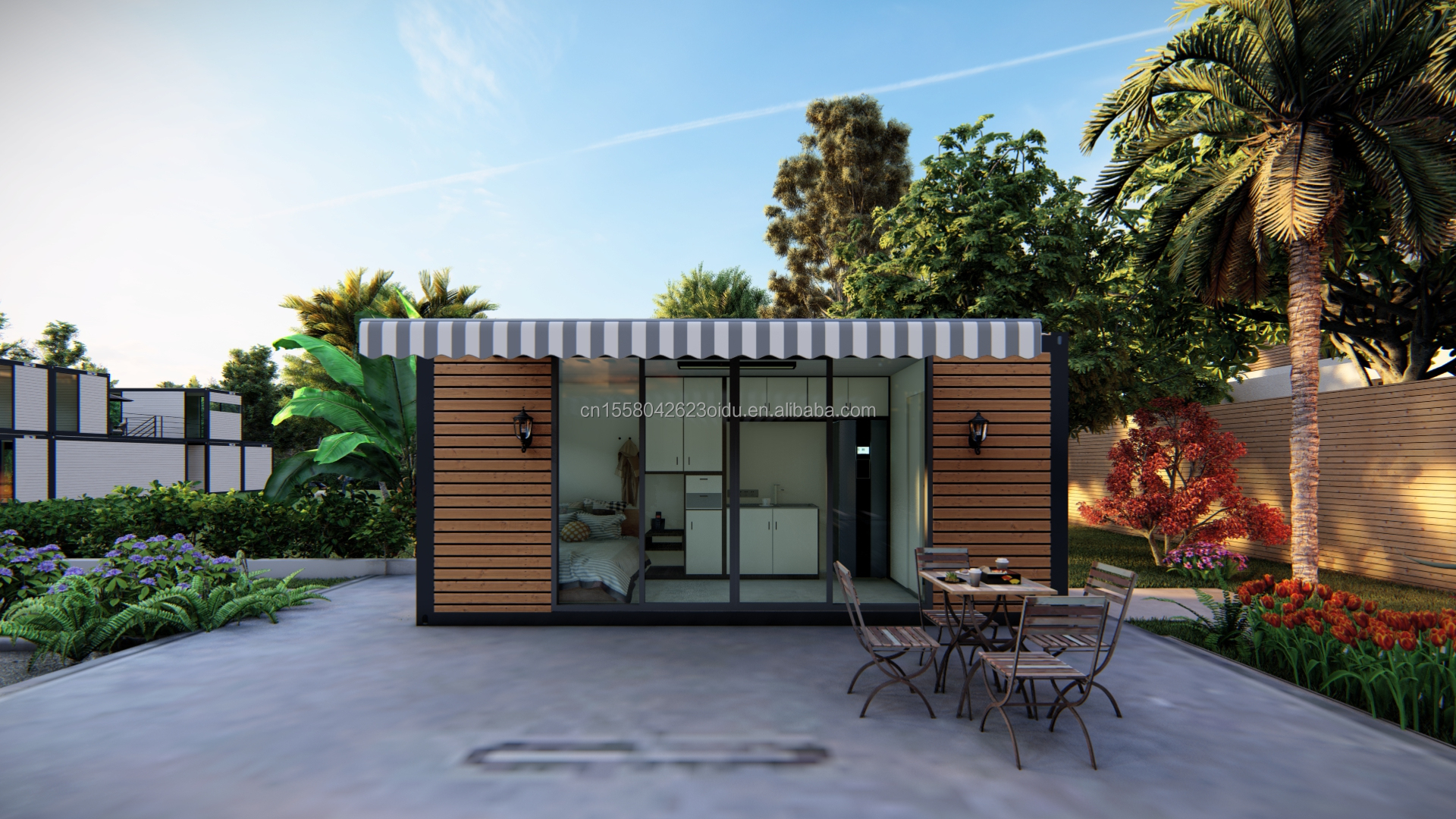 Hotel Container House Flat Packaging for Rapid Family Building Steel Frame Galvanized Bending 180g Luxury Wooden House