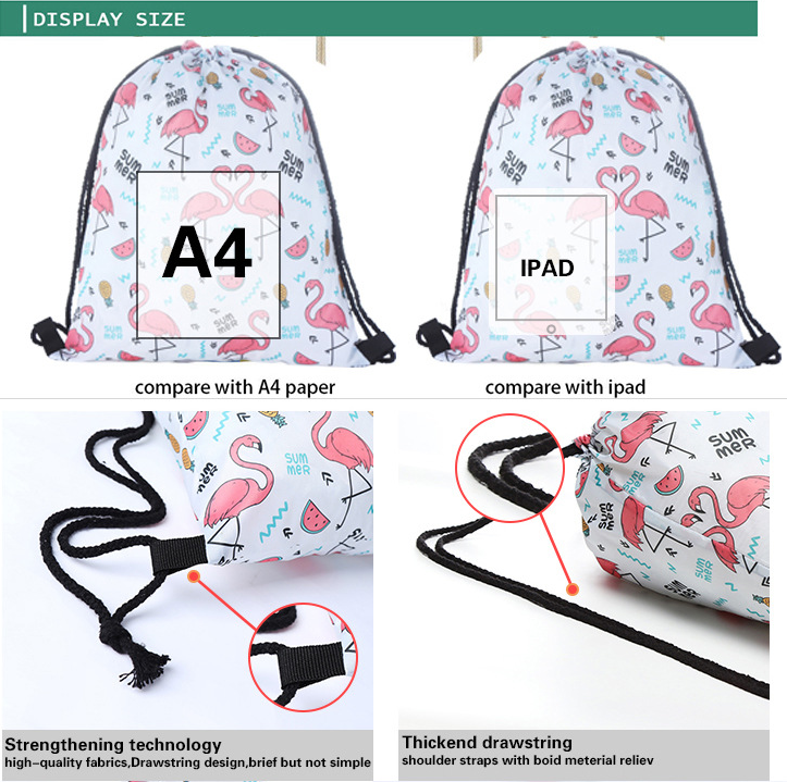 Promotional Cute Mini Handbag Drawstring Bag folding small pouch reusable pocket for Shopping Gift shoes