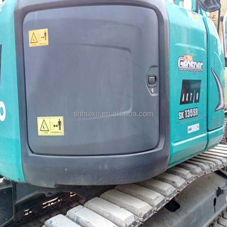 low working hours second hand crawler excavator kobelco 135/original color used kobelco 135 on sale