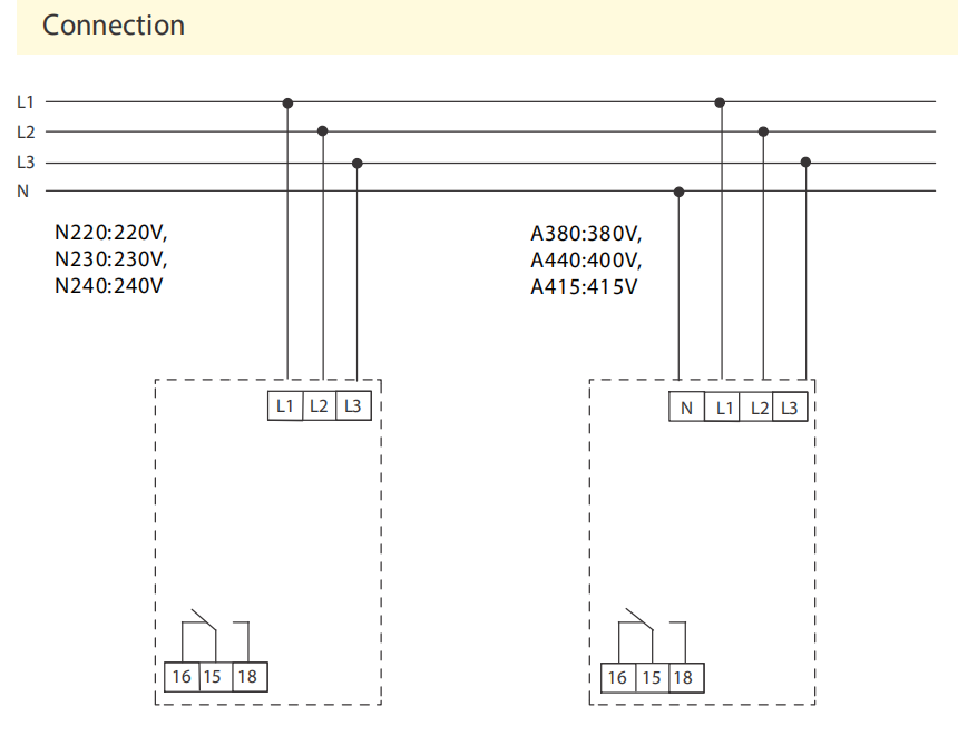 DV2-09 Protective 3 phase Voltage Monitoring Relay Under Over Voltage Detector Relay