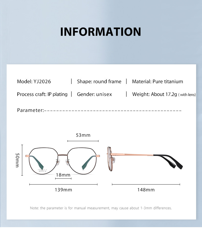 Women Men Titanium Frame Glasses Retro Round Clear Lens Eyeglasses