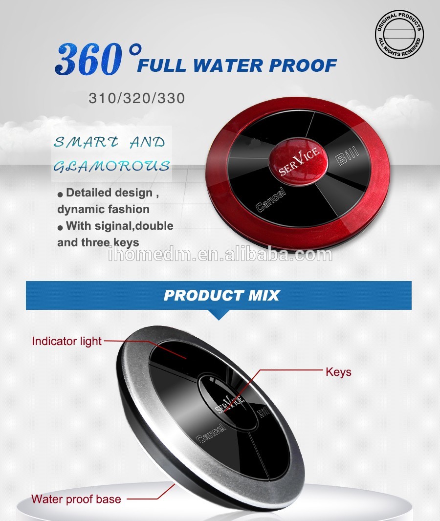 High Quality Wireless Modern Service Equipment Buzzer For Casual Fine Dining