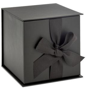 4.3" Small Black Rigid Gift Boxes With Shredded Paper Filler