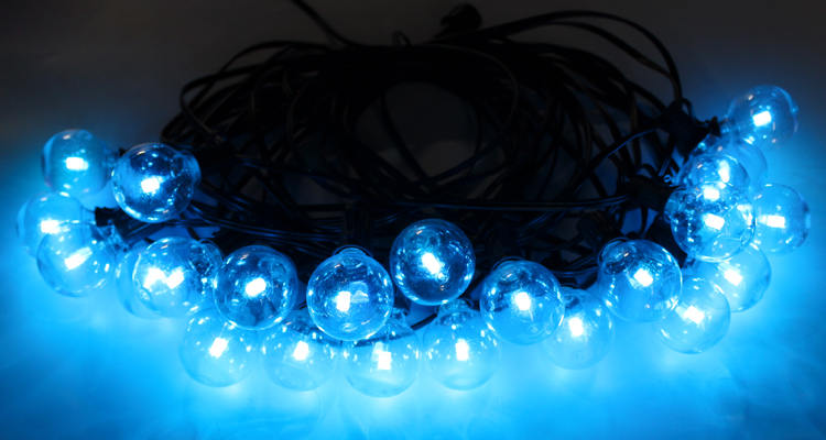 Color Changing Outdoor String Lights RGB LED String Lights G40 Globe Bulbs Dimmable Waterproof String Lights Remote Control
