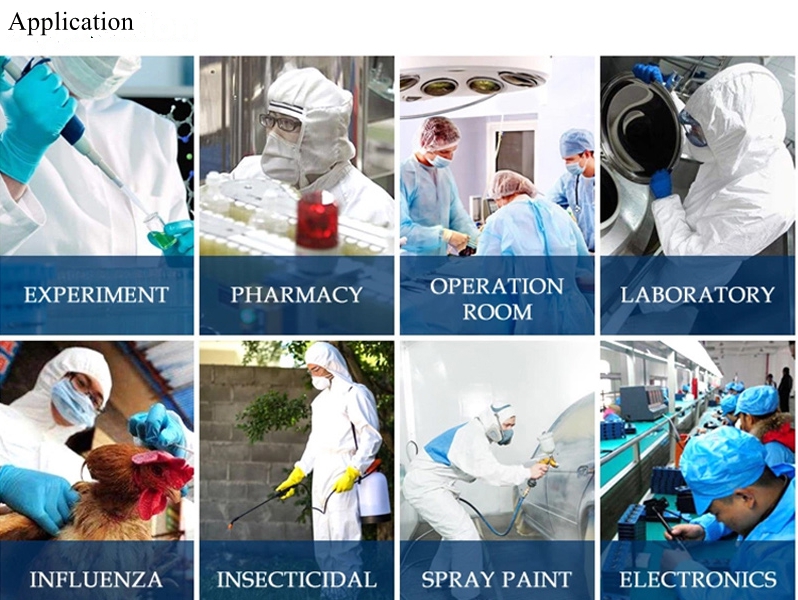 Taped Body Protection Surgical Hazmat Suit Asbestos Removal Waterproof Disposable Coverall