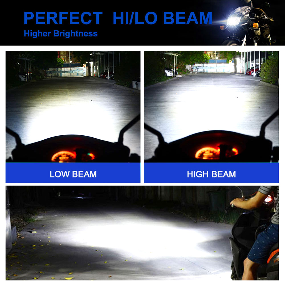 High Power 4 Side Emitting LED Bulb Voltage 8-80V AC/DC for Motorcycle Motorbike Moto