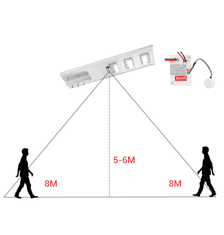 Battery Backup Integrated Solar LED Street Light , IP66 60w All In One Solar Street Light